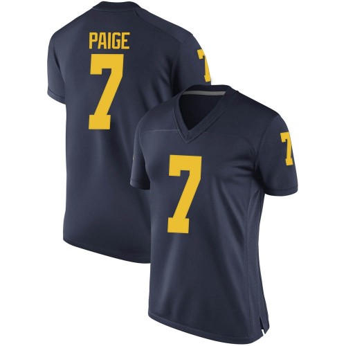 Makari Paige Michigan Wolverines Women's NCAA #7 Navy Game Brand Jordan College Stitched Football Jersey SLT5554GW